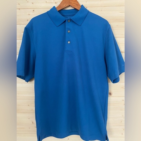 GRAND SLAM Men's Large Golf Classic Fit Soft Stretch Blue Polo Shirt - Picture 1 of 7